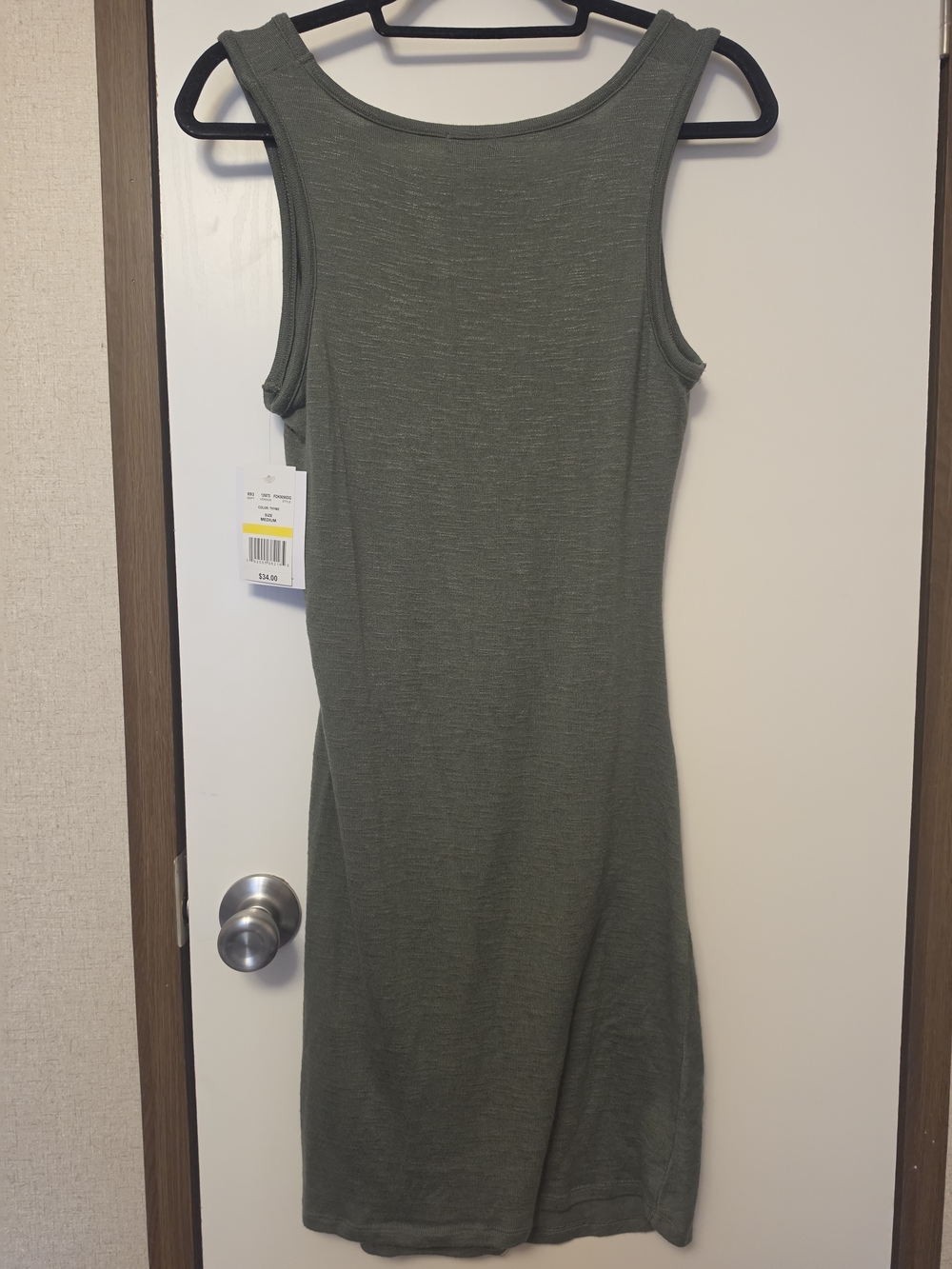 NWT Love, Fire Olive Green Ruched Tank Bodycon Dress M